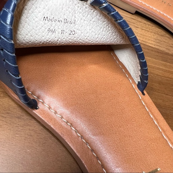 Jack Rogers Women's Blue Sofia Slide Sandals Women's Size 9M | Leather Upper - Picture 7 of 7